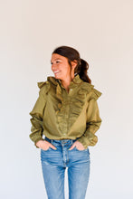Load image into Gallery viewer, Olive Twist Button Up Top
