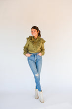 Load image into Gallery viewer, Olive Twist Button Up Top
