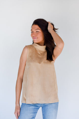 Gettin' Suede Cowl Neck Tank
