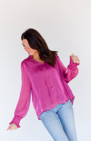 One Shine Day Tie Neck Blouse