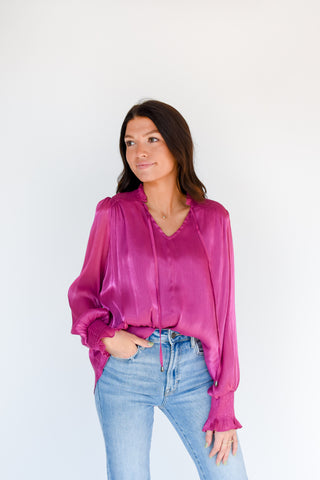 One Shine Day Tie Neck Blouse