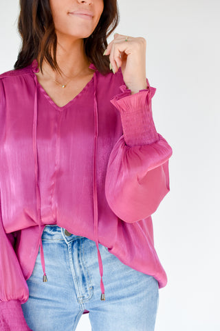 One Shine Day Tie Neck Blouse