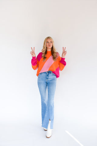 Vibrant Vibes Colorblock Sweater