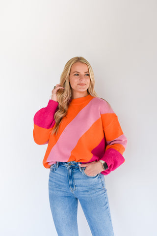 Vibrant Vibes Colorblock Sweater