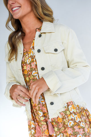 Hidden Rebel Frayed Denim Jacket