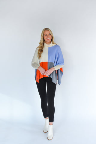 If The Hue Fits Colorblock Poncho
