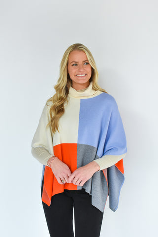 If The Hue Fits Colorblock Poncho