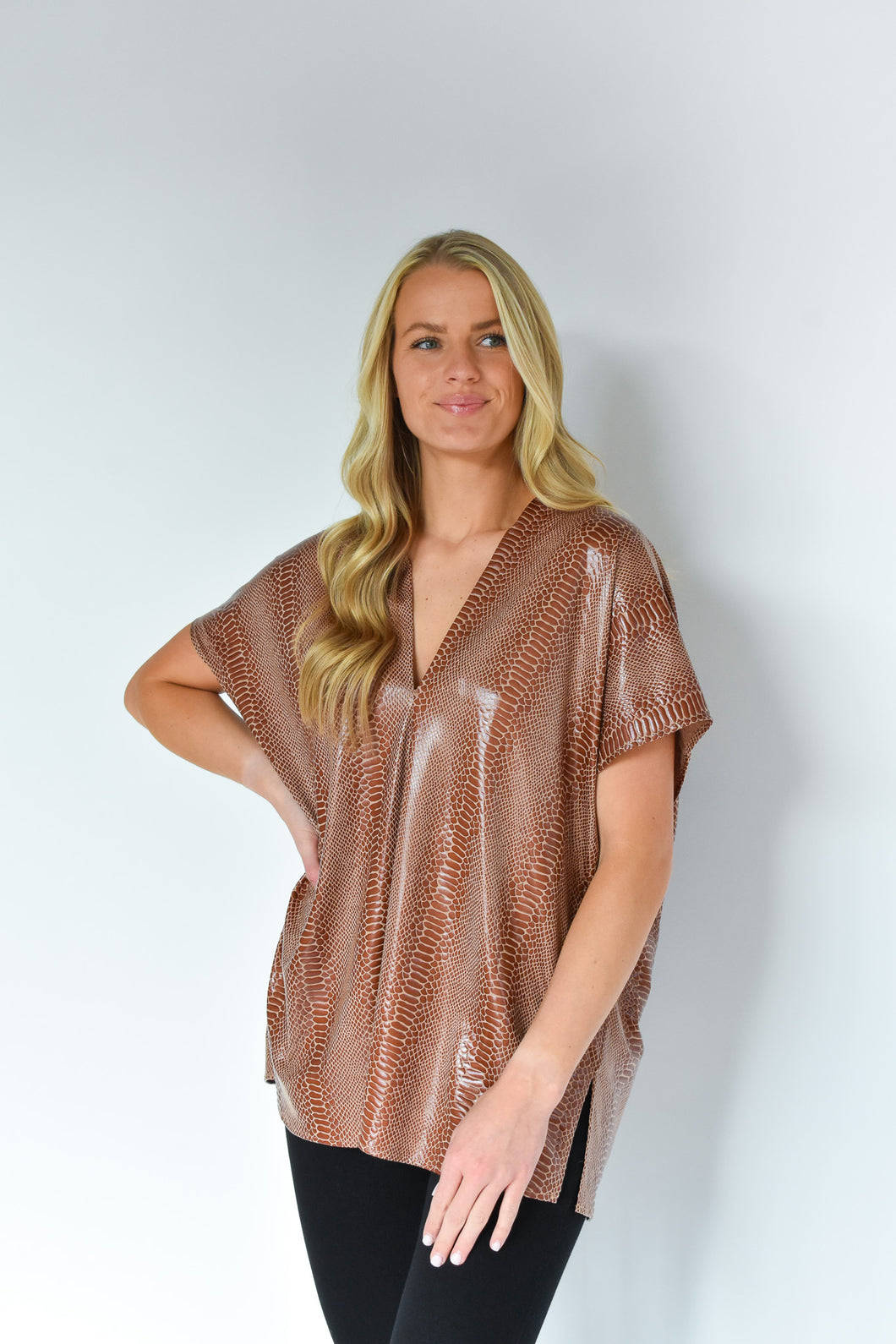Forever Leather Animal Print Tunic