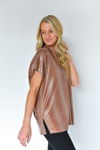 Forever Leather Animal Print Tunic