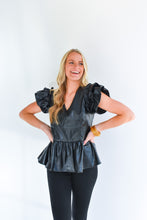 Load image into Gallery viewer, Leather Had It So Good Peplum Top
