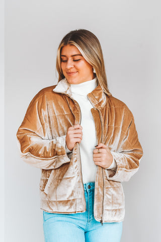 Hangin Puff Velvet Puffer Jacket