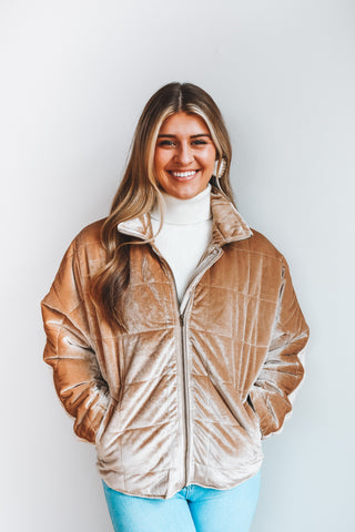 Hangin Puff Velvet Puffer Jacket