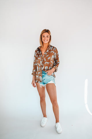 Spot On Cheetah Print Blouse
