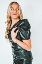 Load image into Gallery viewer, Leather Forget You One Shoulder Dress
