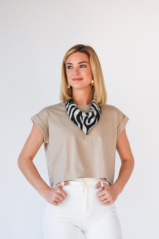 Beaded Zebra Pattern Scarf Necklace