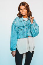 Load image into Gallery viewer, By Any Jeans Distressed Denim Jacket
