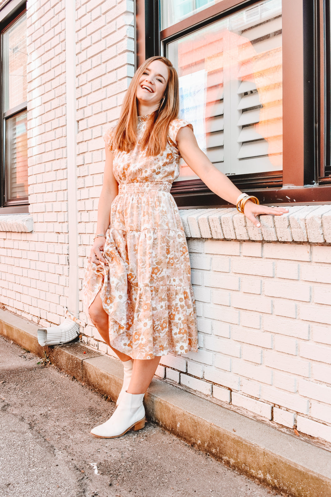 Wildflower Child Smocked Midi Dress