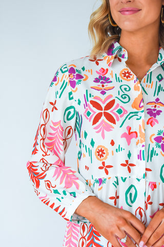 Come Out And Play Printed Dress