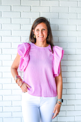 Tickle Me Pink Puff Sleeve Top