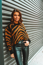 Load image into Gallery viewer, Along Came A Tiger Print Sweater

