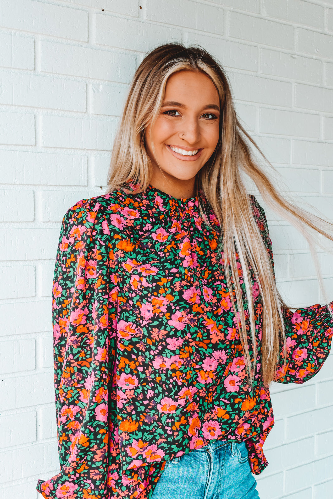 Best Buds Forever Floral Print Blouse