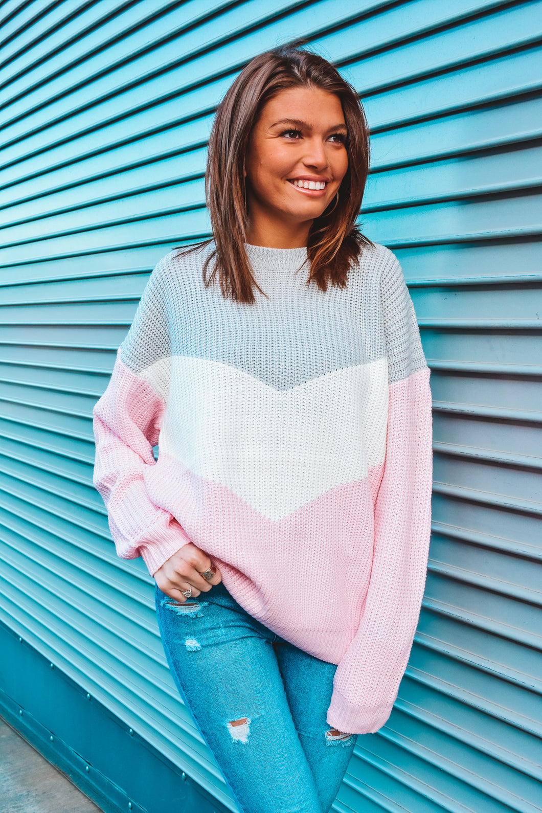 For The Love Of Color Block Sweater