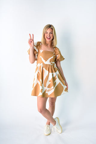 Hazel Abstract Babydoll Dress