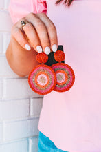 Load image into Gallery viewer, Circle Pattern Bead Disk Earrings

