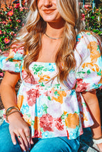 Load image into Gallery viewer, Alana Puff Sleeve Peplum Top
