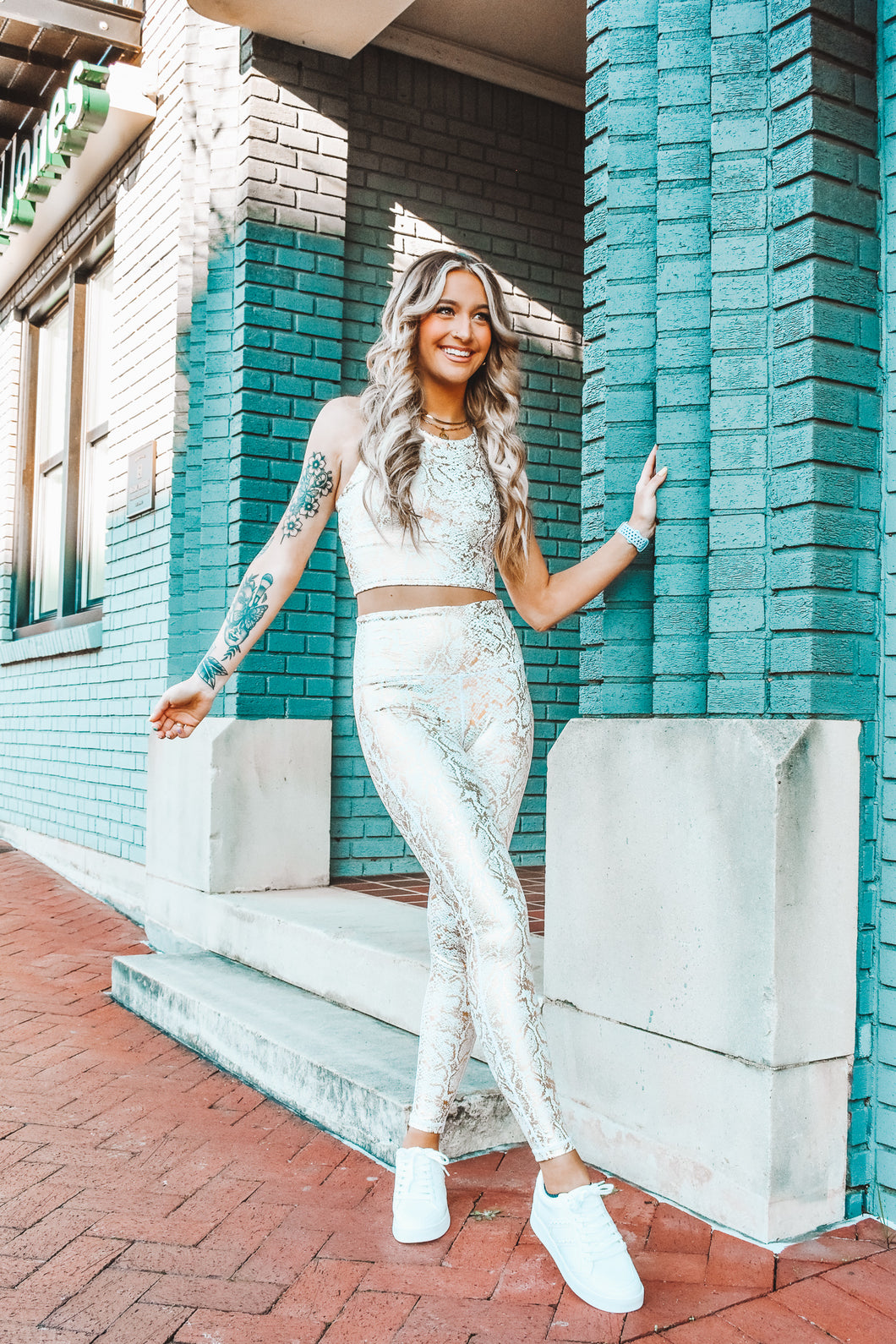 Gold Snake Print Highwaist Leggings