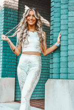 Load image into Gallery viewer, Gold Snake Print Racerback Active Cropped Top
