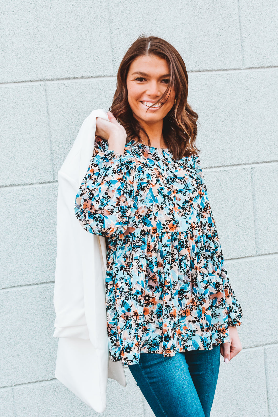 Ok Bloomer Floral Print Tunic Top