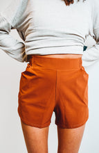 Load image into Gallery viewer, Athleisure Shorts with Curved Hemline
