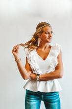 Load image into Gallery viewer, Dreams Come True Ruffle Peplum Blouse
