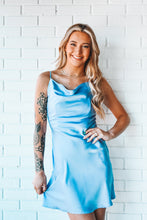 Load image into Gallery viewer, Make It Satin Cowl Neck Dress
