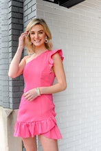 Load image into Gallery viewer, Great Minds Pink Alike One Shoulder Dress

