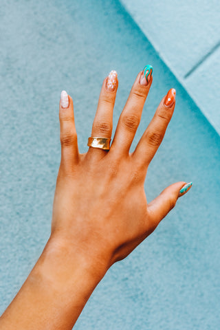 Hammered Wide Open Ring