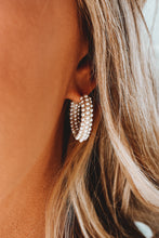 Load image into Gallery viewer, 25mm Pave Huggie Hoops
