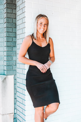 Hot Slit Ribbed Midi Dress