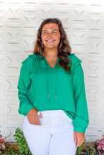 Load image into Gallery viewer, In The Greentime Ruffle Blouse
