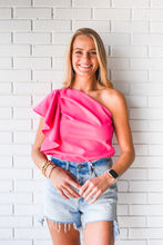 Load image into Gallery viewer, Nice To Pleat You One Shoulder Top
