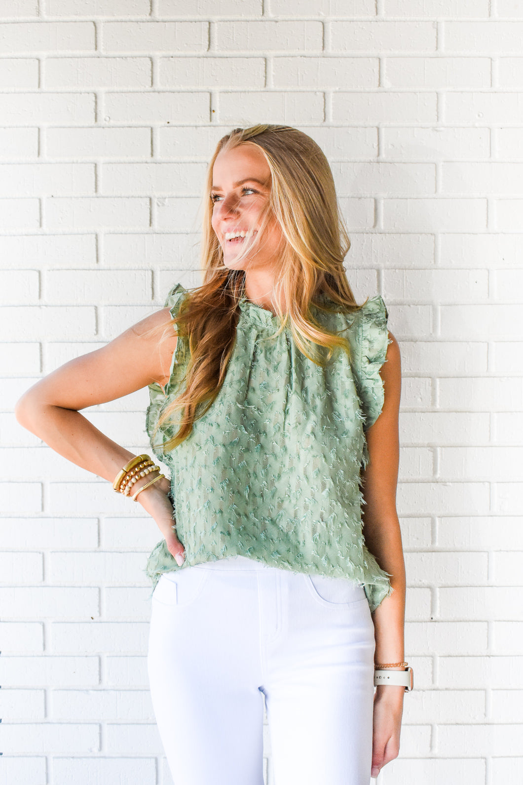 Fringe Forever Ruffle Sleeve Top
