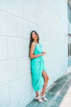 Load image into Gallery viewer, Teal The Show Drapey Dress
