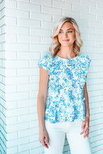 Load image into Gallery viewer, That Thing You Blue Floral Top
