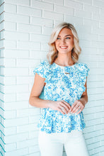 Load image into Gallery viewer, That Thing You Blue Floral Top
