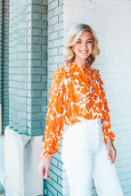 Load image into Gallery viewer, Orange You Cute Floral Blouse
