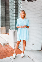 Load image into Gallery viewer, Blue is Your Color Linen Babydoll Dress
