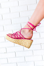 Load image into Gallery viewer, Lace Up Espadrille Wedge Sandals
