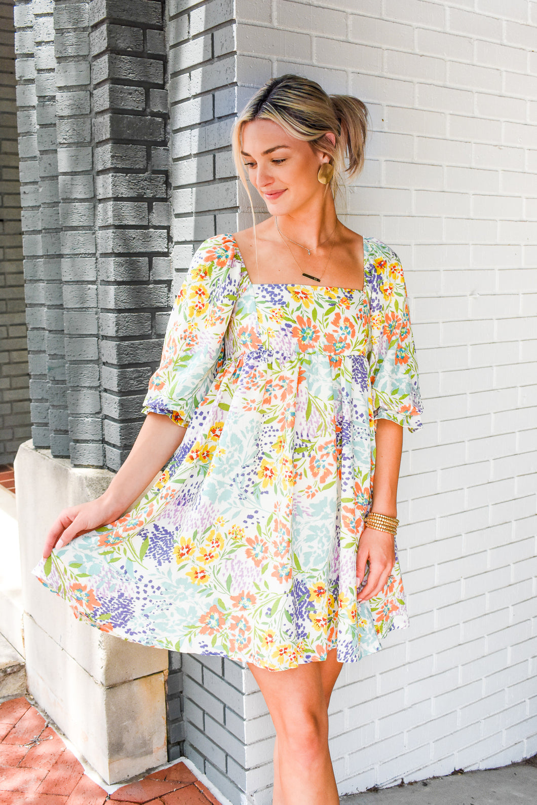 Stuck With It Floral Print Dress