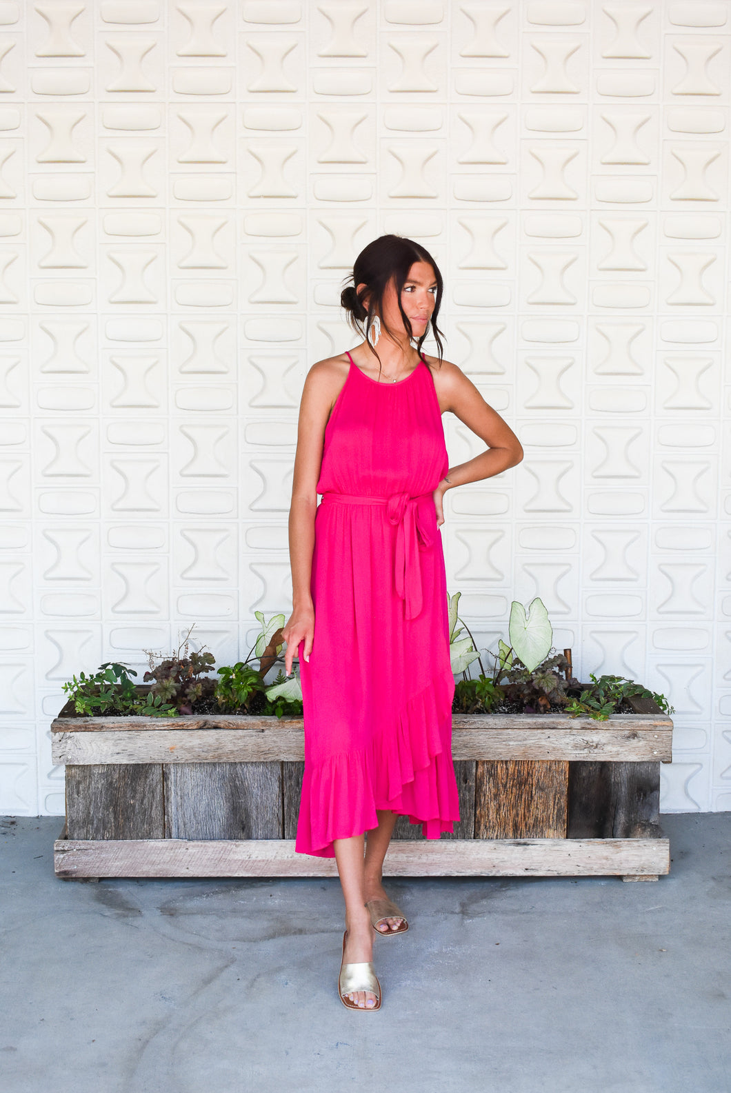 Days Gone Tie Waist Midi Dress
